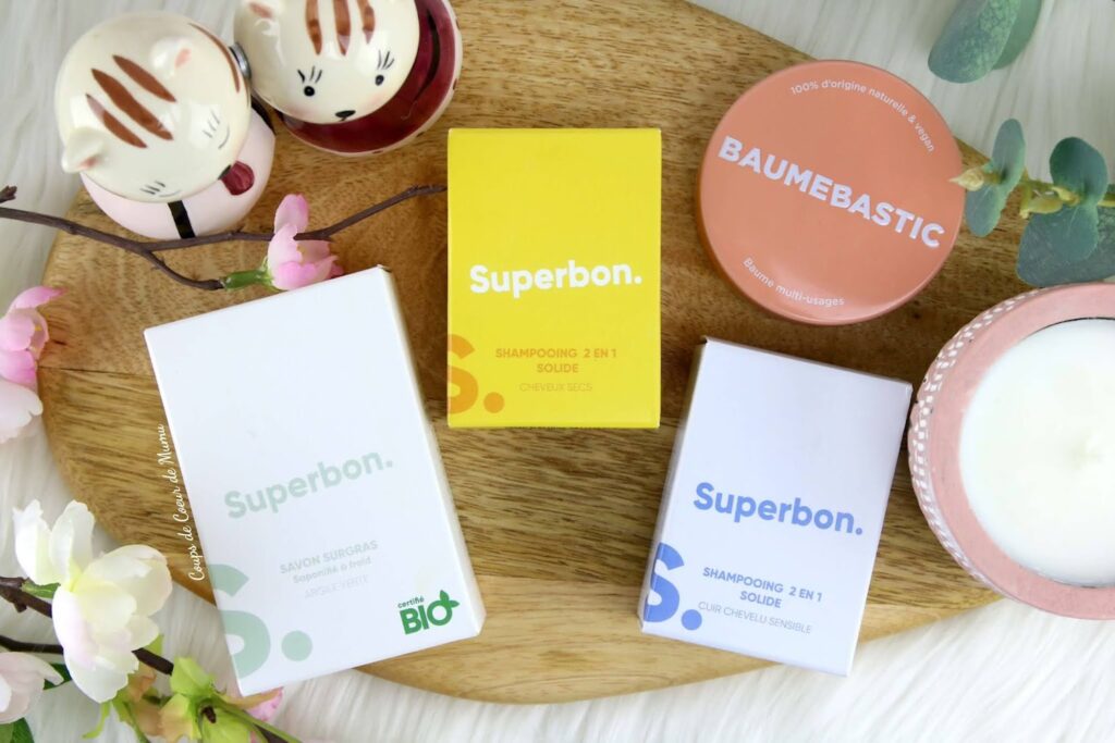 Mon avis sur Superbon : marque française de produits cosmétiques solides naturels destinés à toute la famille.