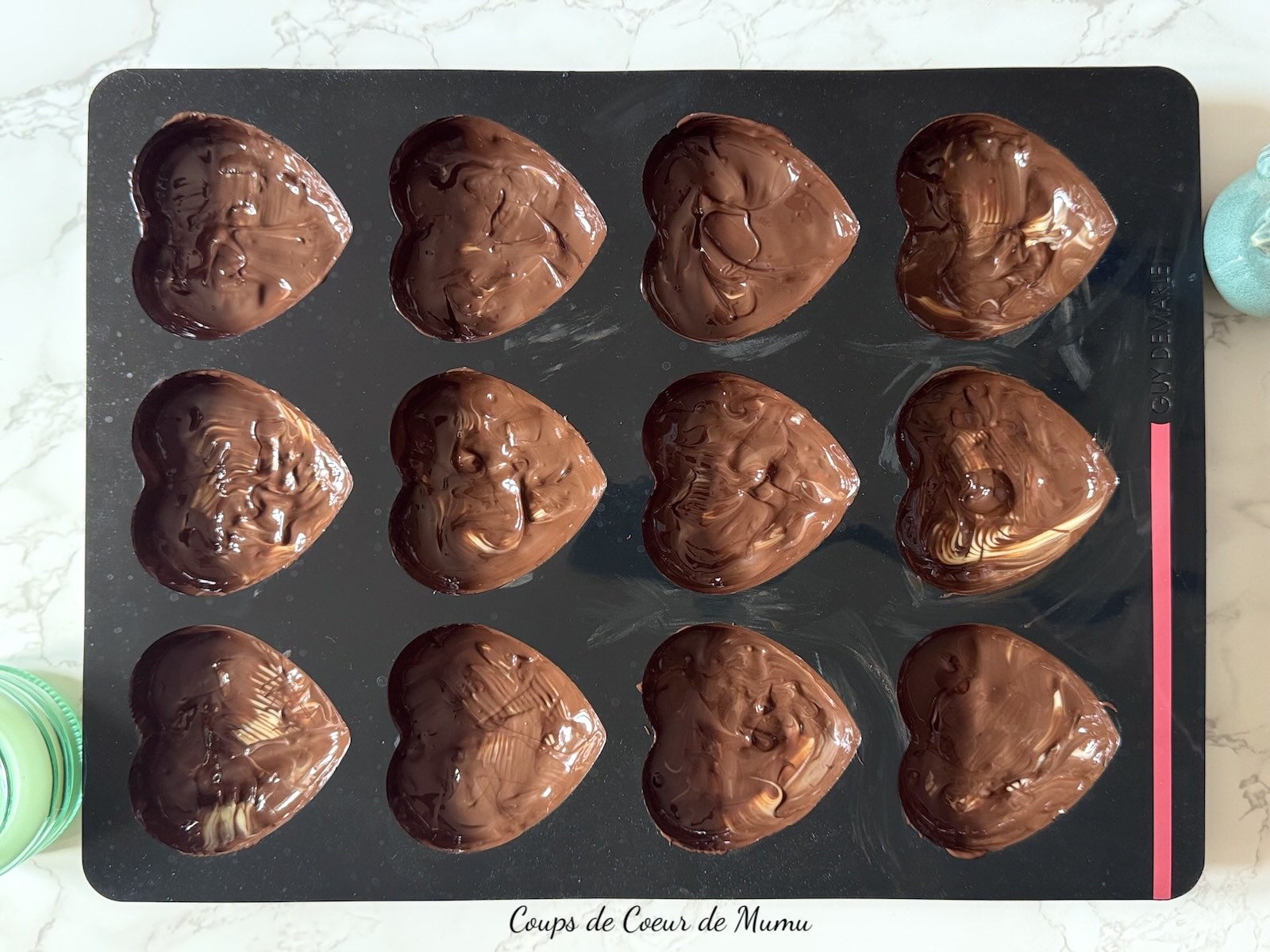 Chocolat Dubaï avec Moule Coeurs Guy Demarle