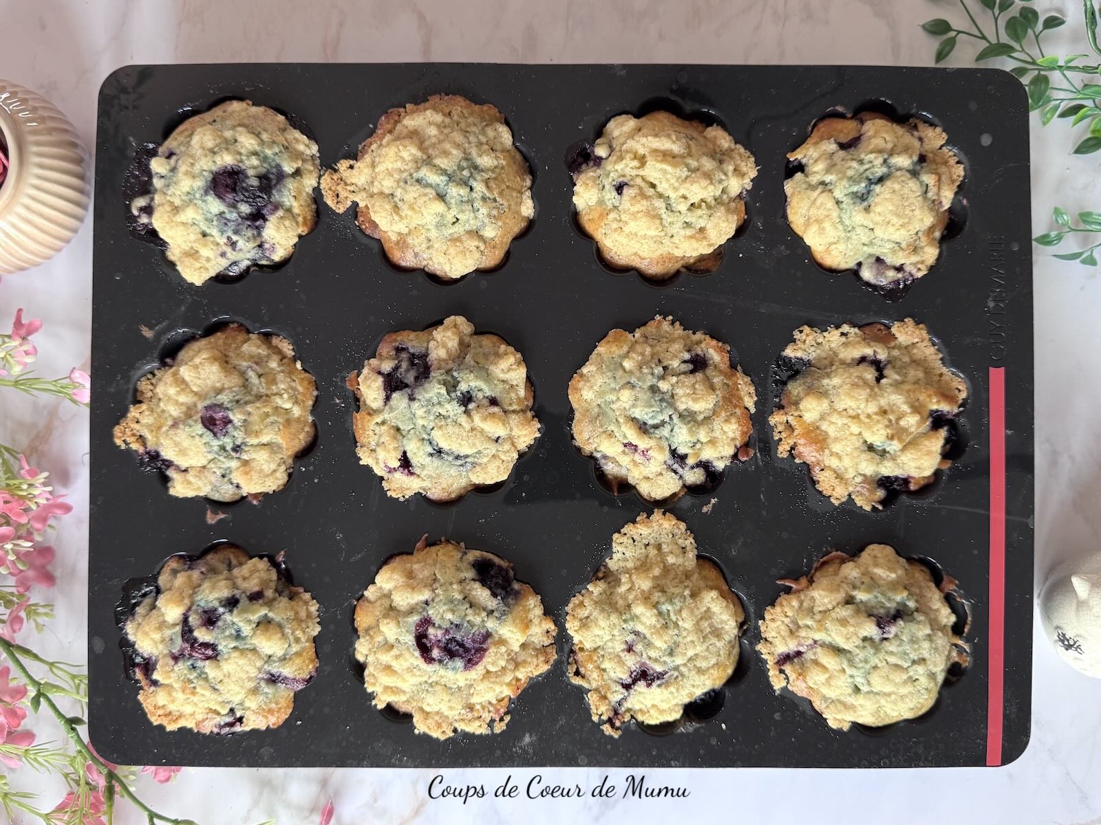 Recette facile Muffins Myrtilles Crumble