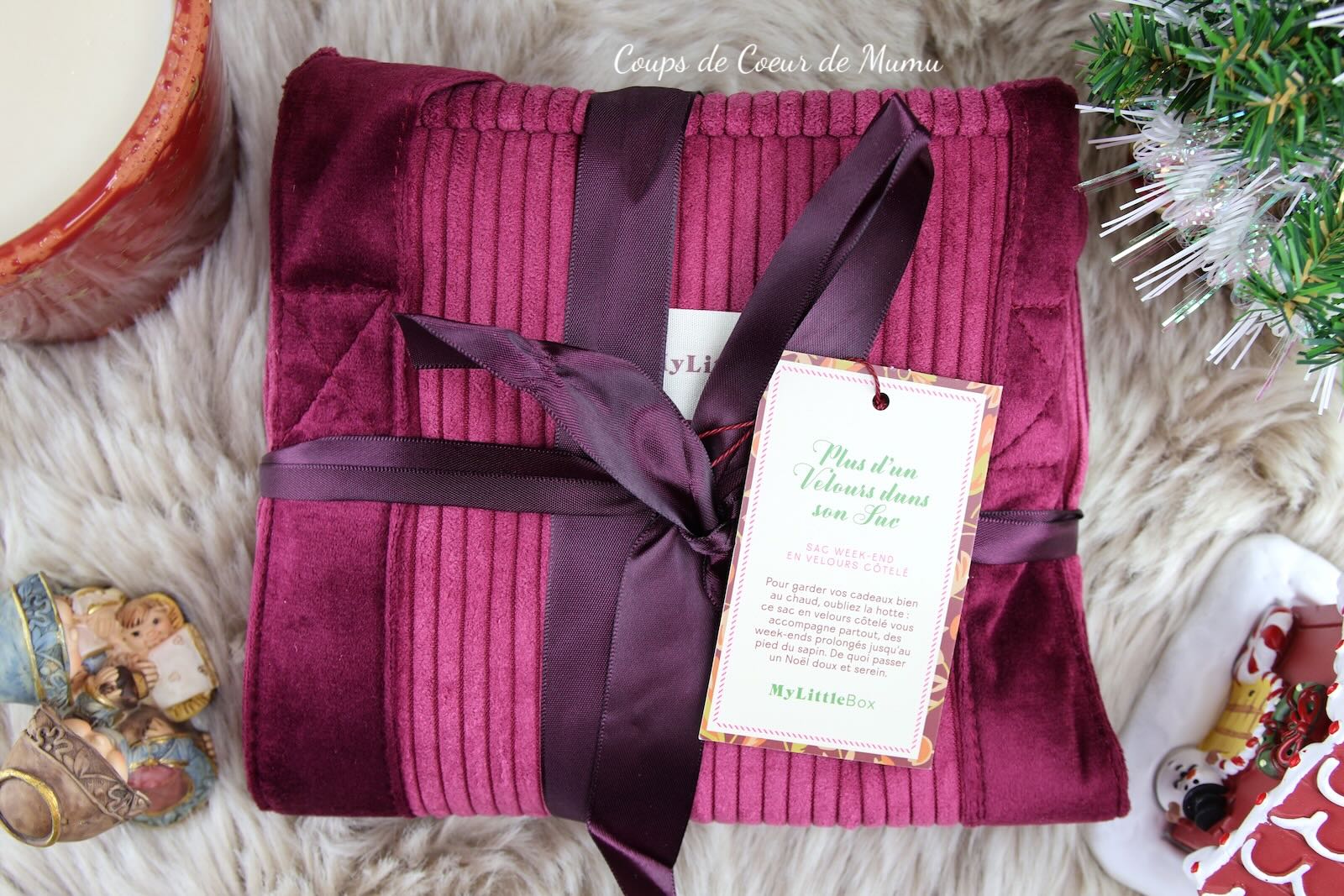 Sac 48h en Velours Côtelé Cranberry