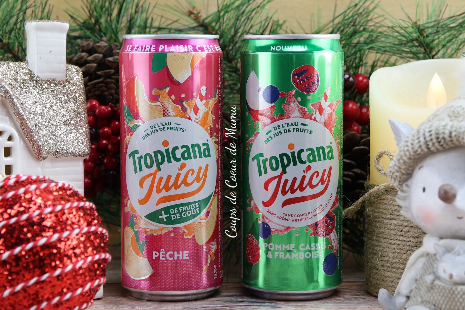 Tropicana Juicy Pêche et Tropicana Juicy Pomme Cassis Framboise