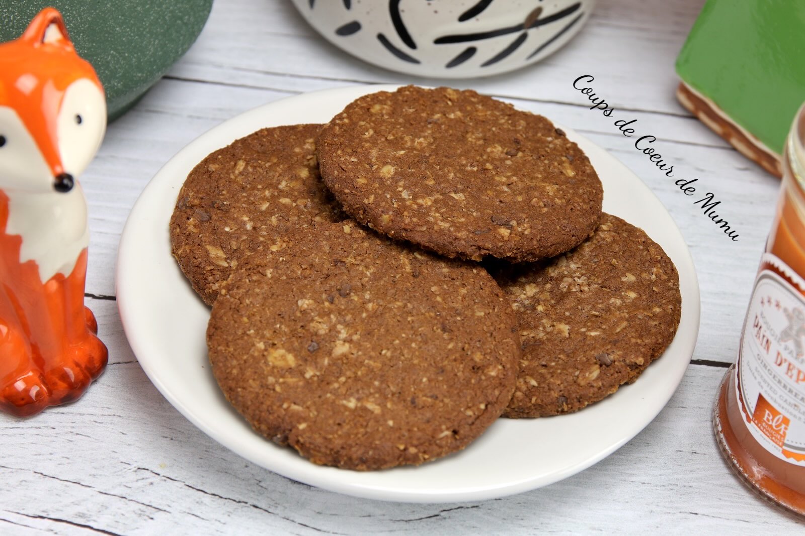 Biscuits Coeur de Céréales Petit déjeuner Cacao, Orge, Seigle Gullón