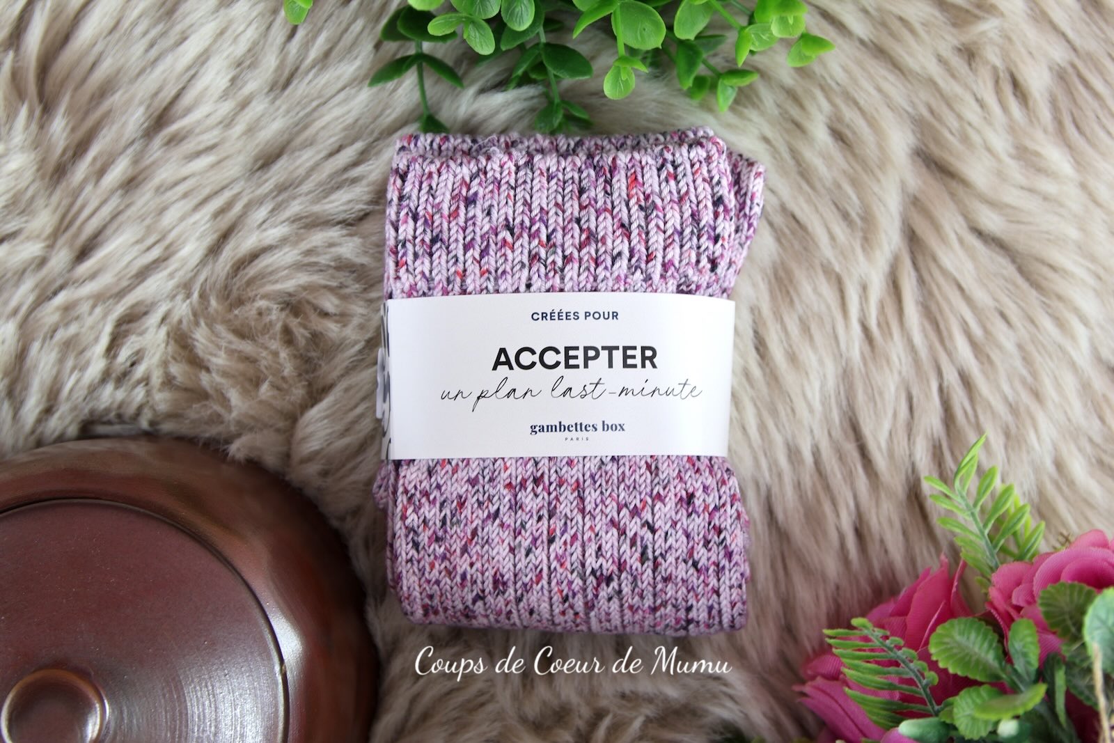Accepter - Les chaussettes mauves en coton chiné